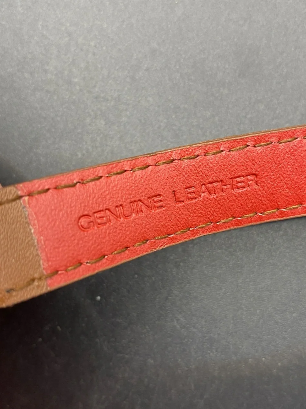 COLDWATER CREEK Watch Double Wrap Brown & Red Genuine Leather